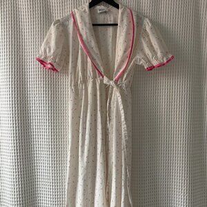 Vintage Tara New York cotton blend floral print demure dressing gown size small